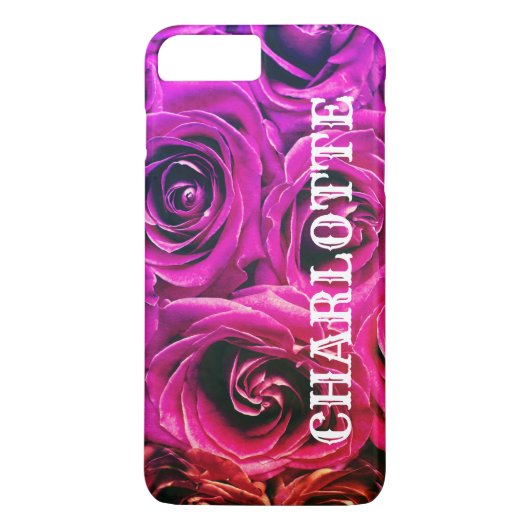 Elegante Rosa Rose Name Template Case-Mate iPhone Hülle (Rückseite)