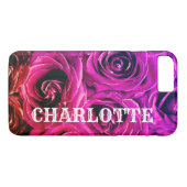Elegante Rosa Rose Name Template Case-Mate iPhone Hülle (Rückseite (Horizontal))