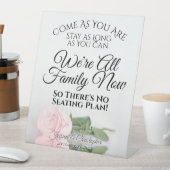 Elegante Rosa Rose Open Seating Wedding Sockelschild (In Situ)