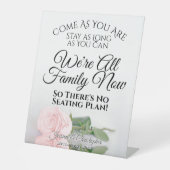 Elegante Rosa Rose Open Seating Wedding Sockelschild (Vorderseite)