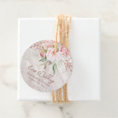 Elegante Rosa Rose Peony Blumenmarmor Hochzeit Geschenkanhänger (Beispiel)