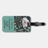 Elegante Rosa Rose Personalisiert Gepäckanhänger (Rückseite horizontal)