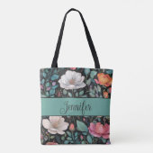 Elegante Rosa Rose Personalisiert Tasche (Rückseite)
