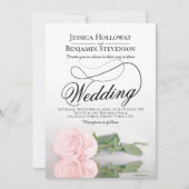Elegante Rosa Rose Reflektion Romantische Hochzeit Einladung (Vorderseite)