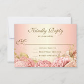 Elegante Rosa Rose RSVP Karte (Vorderseite)