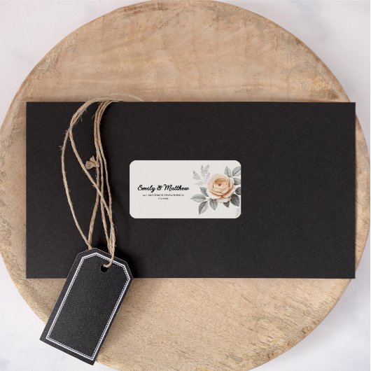 Elegante Rosa Rose Rücksendeadressen-Aufkleber Adressaufkleber