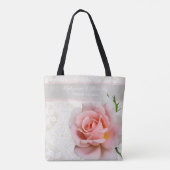Elegante rosa Rose und Bridal Lace Bride Wedding Tasche (Rückseite)