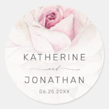 Elegante rosa Rose Wasserfarbe Blumenschrift Hochz