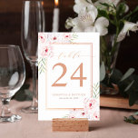 Elegante Rosa Rose Wasserfarben Hochzeit Gold Tischnummer<br><div class="desc">Warum sollte man nicht die ganze Stimmung für den großen Tag mit rosa Hochzeitseinladungen festlegen? Rosa ist die Farbe der Liebe und Romantik, daher ist es die perfekte Wahl für Ihre Hochzeitsarbeit. Diese farbenprächtige Hochzeitseinladung erinnert an sanfte Blumen, Freude und Liebe - alles, was Sie an Ihrem großen Tag erhoffen!...</div>