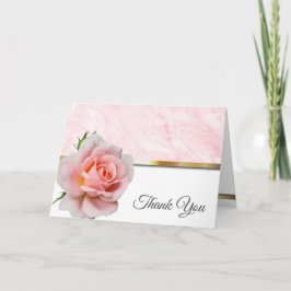 Elegante Rosa Rose Wedding Dankeskarte