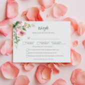 Elegante Rosa Rose Wedding RSVP Card | Menüwahl