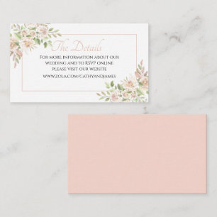 Elegante rosa Rosen Blumen-Details Hochzeitseinsch Begleitkarte