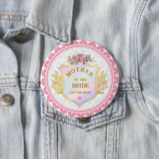 Elegante rosa Rosen-Blumen-Spitze Mutter der Braut Button (Beispiel)