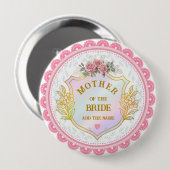 Elegante rosa Rosen-Blumen-Spitze Mutter der Braut Button (Vorne & Hinten)