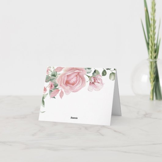 Elegante Rosa Rosen Danke (Rückseite)