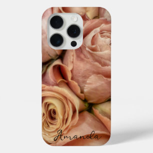 elegante rosa Rosen fügen Text oder Monogramm hinz Case-Mate iPhone Hülle