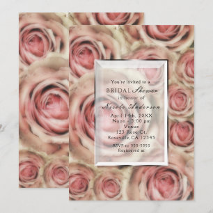 Elegante rosa Rosen Hochzeits-Einladungen für jede Einladung