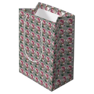 Elegante rosa Rosen-Impasto-Blumen-Mittlere Gesche Mittlere Geschenktüte