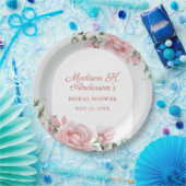 Elegante Rosa Rosen Junggesellinnenabschied Pappteller (Party)