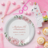 Elegante Rosa Rosen Junggesellinnenabschied Pappteller (Party)