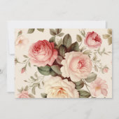 Elegante rosa Rosen - Name/Monogramm hinzufügen Mitteilungskarte (Rückseite)