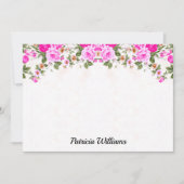 Elegante rosa Rosen Personalisierte Note Card Mitteilungskarte (Vorderseite)