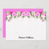 Elegante rosa Rosen Personalisierte Note Card Mitteilungskarte (Vorne/Hinten)
