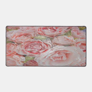 Elegante rosa Rosen - Schreibtischunterlage