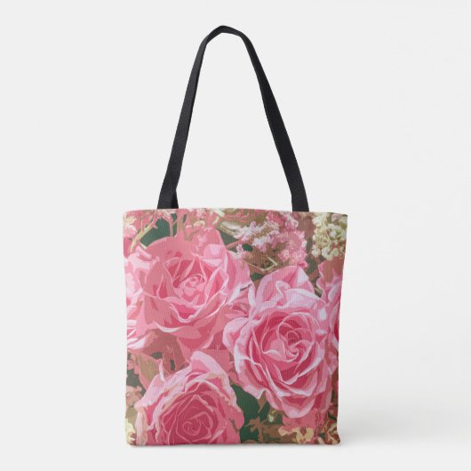Elegante rosa Rosen Taschen-der Tasche in der (Rückseite)