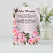 Elegante rosa Rosen und Perlen - Sicherheitsmaßnah Begleitkarte (Stehend Vorderseite)