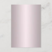 Elegante rosa Rosen und Perlen - Sicherheitsmaßnah Begleitkarte (Rückseite)