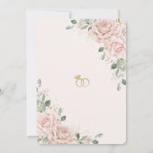 Elegante Rosa Rosen Verlobung Rosenblütengold Einladung (Rückseite)