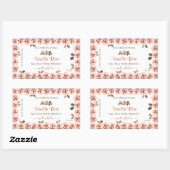 Elegante rosa Rosen weiße Etiketten für die Verpac Rechteckiger Aufkleber (Blatt)