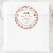 Elegante rosa Rosen weiße Etiketten für die Verpac Runder Aufkleber (Tasche)