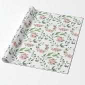 Elegante rosa Rosenblüte Botanische Hochzeit Geschenkpapier (Ungerollt)