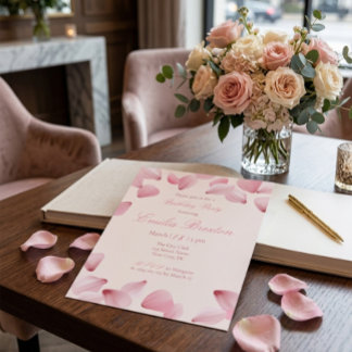 Elegante rosa Rosenblüten-Geburtstagseinladung Save The Date