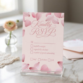 Elegante rosa Rosenblüten-Hochzeits-RSVP-Antwortka RSVP Karte