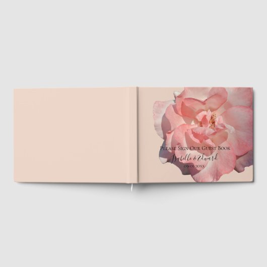 Elegante, rosa Rosenblütenempfehlung Gästebuch (Voll)