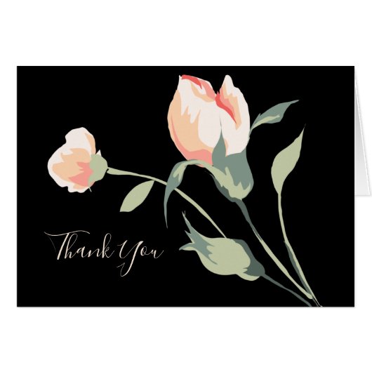 Elegante rosa Rosenbügel auf schwarzem Hintergrund (Vorderseite (Horizontal))