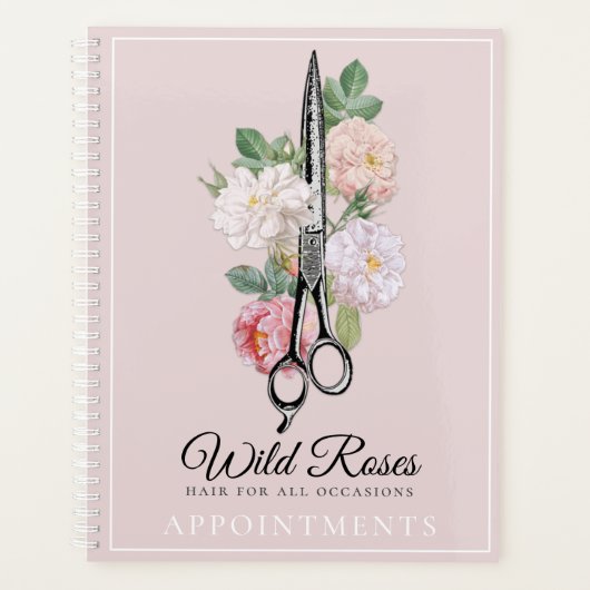 Elegante Rosa Rosenhaine Salon Ernennung Planer (Vorderseite)
