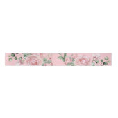 Elegante Rosa Rosenhochzeit Satinband (Vorderseite)