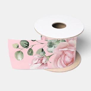Elegante Rosa Rosenhochzeit Satinband