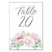 Elegante Rosa Roses Blumenempfehlung Tischnummer (Rückseite)