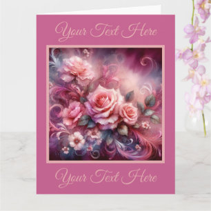 Elegante Rosa Roses Bouquet Grußkarte Karte