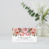 Elegante rosa Roses Business Cards Visitenkarte (Stehend Vorderseite)