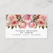 Elegante rosa Roses Business Cards Visitenkarte (Vorderseite)