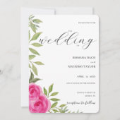 Elegante Rosa Roses Einladung (Vorderseite)