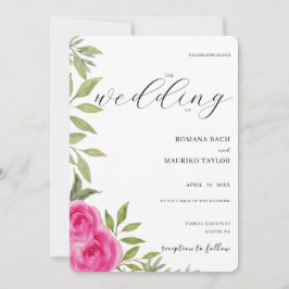 Elegante Rosa Roses Einladung