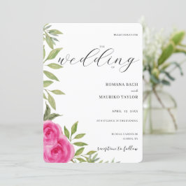Elegante Rosa Roses Einladung