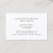 Elegante Rosa Roses Florist Business Card Visitenkarte (Rückseite)
